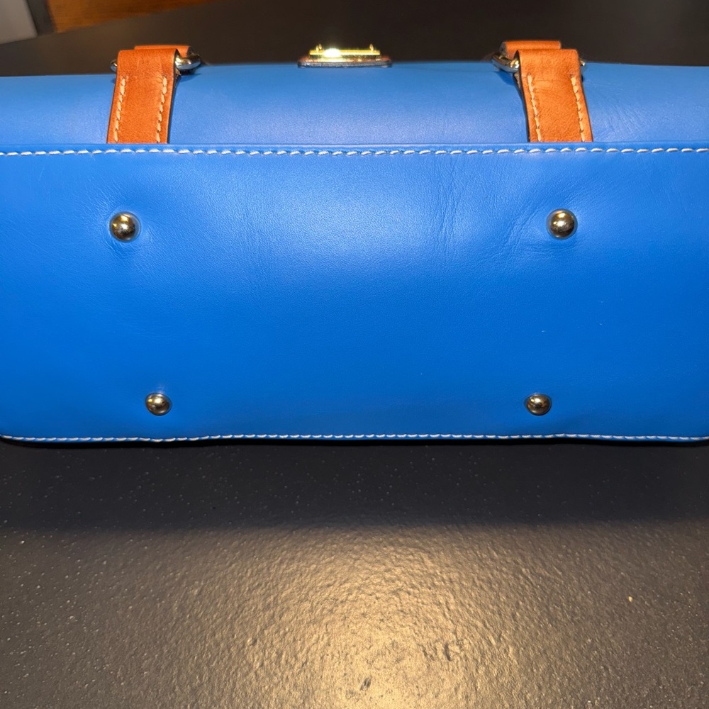 Dooney & Bourke Bright Blue and leather Satchel - Picture 3 of 7